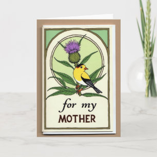 Botanische Vogel-Mutter-Karte Karte