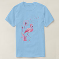 Botanische Vogelkunst | Rosa Flamingo Löwenzahn Tr
