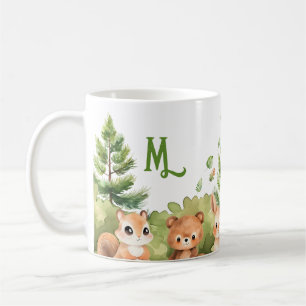 Botanische Waldtiere in Wasserfarbe Kaffeetasse