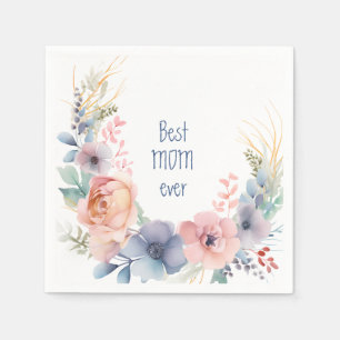 Botanische Wasserfarbe Floral Serviette