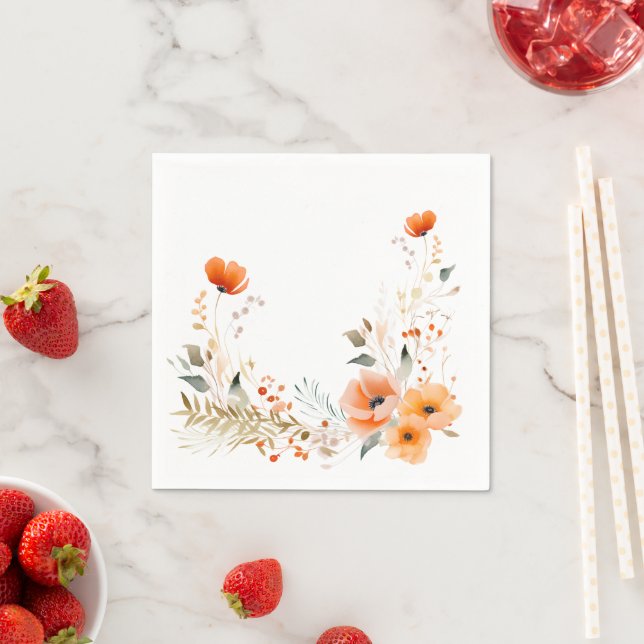 Botanische Wasserfarbe Floral Serviette (Beispiel)