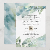 Botanische Wasserfarben - Einladungen für Hochzeit