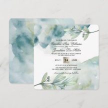 Botanische Wasserfarben - Einladungen für Hochzeit