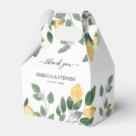 Botanische Wasserfarben Lemon & Greenery Hochzeit Geschenkschachtel