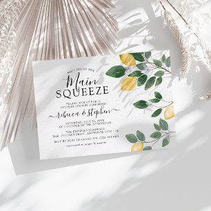 Botanische Wasserfarben Lemon Grüne Dusche Einladung