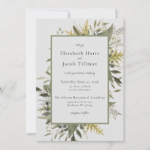 Botanische Wasserfarbenwelt Einladung zur Hochzeit