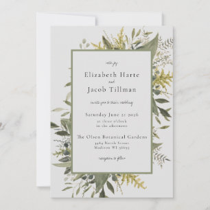 Botanische Wasserfarbenwelt Einladung zur Hochzeit