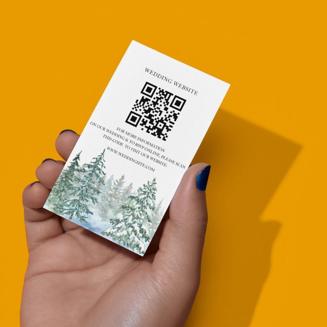 Botanische Website-Karte Pine Trees Lantern Begleitkarte (Winter Rustic Pine Trees Lantern Botanical Wedding Party Supplies)