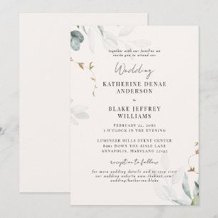 Botanische Website von Light Champagne Einladung