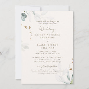 Botanische Website von Light Champagne Hochzeit II Einladung