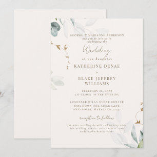 Botanische Website von Light Champagne Wedding II Einladung
