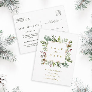 Botanische Weihnachts-Goldhochzeit retten das Datu Ankündigungspostkarte