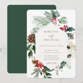 Botanische Weihnachtsfeier Winterhochzeit Einladung