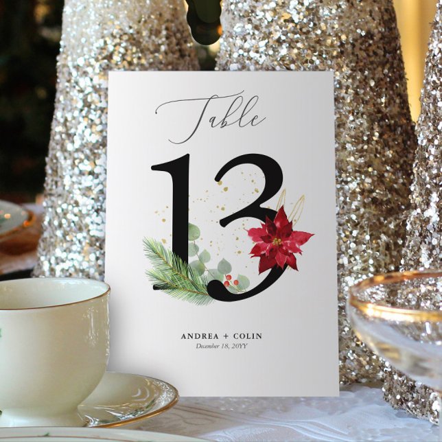 Botanische Weihnachtshochzeit - Tischnummer 13 (Botanical Christmas Wedding / Event Table Number | No. 13 (For all numbers, see Collection below))