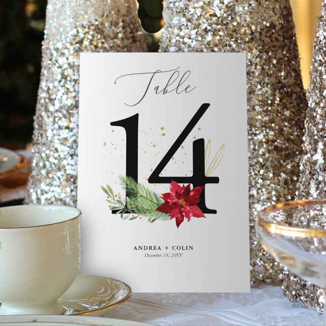 Botanische Weihnachtshochzeit - Tischnummer 14 (Botanical Christmas Wedding / Event Table Number | No. 14 (For all numbers, see Collection below))