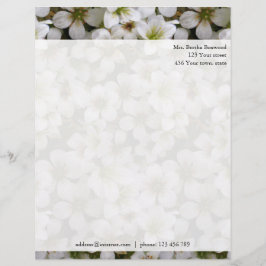 Botanische weiße Blumen-kundenspezifische Adresse Briefkopf