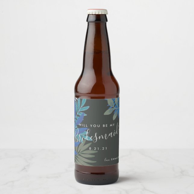 Botanische Wiege wirst du meine Hochzeit mit der B Bierflaschenetikett (Vorderseite)