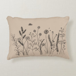 Botanische Wildblume Akzentkissen mit Bienendesign Dekokissen