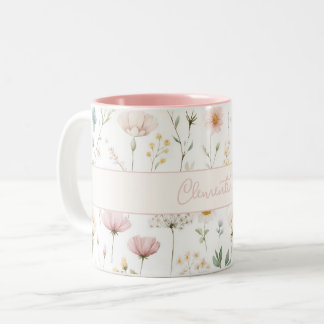 Botanische Wildblume Benutzerdefinierter Name Dust Zweifarbige Tasse