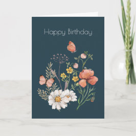 Botanische Wildblume Blume Boho Birthday Karte