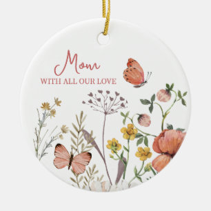 Botanische Wildblume Blume Boho Personalisierter N Keramik Ornament