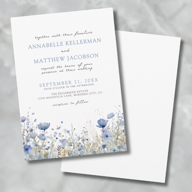 Botanische Wildblume Blumenzwiebelblume Einladung (Botanical Wildflower Watercolor Floral Wedding Invitation)