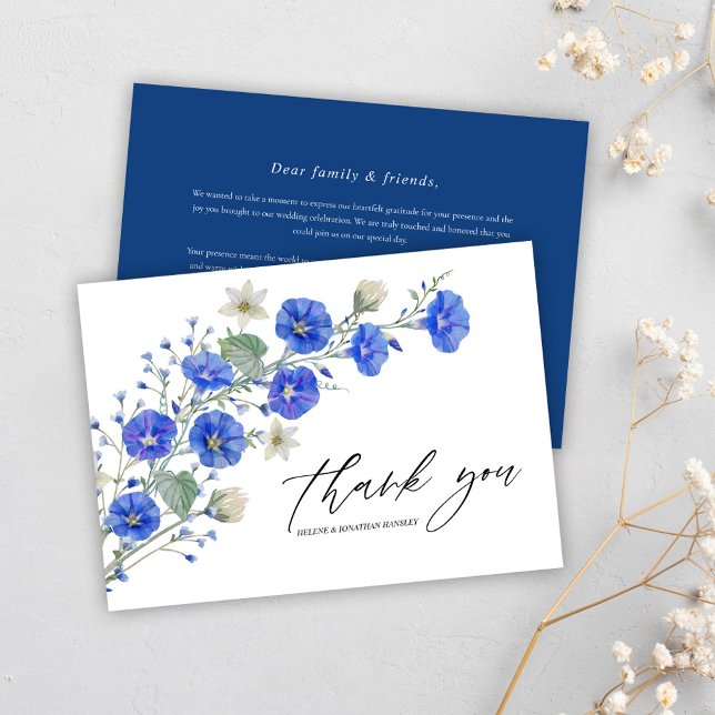 Botanische Wildblume Florenz Moderne Hochzeit Dankeskarte (Floral Botanical Wildflower Modern Elegant Wedding Thank You Card)