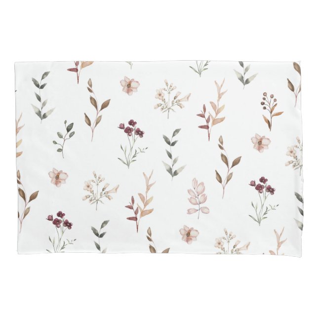 Botanische Wildblume Kissenbezug (Vorderseite)