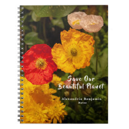 Botanische Wildblume Natur Blumenmuster Blätter na Notizblock