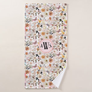 Botanische Wildblume-Schmetterlingsfinale Badhandtuch Set