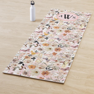 Botanische Wildblume-Schmetterlingsfinale Yogamatte