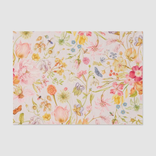 Botanische Wildblume Seidenpapier (Vorderseite)