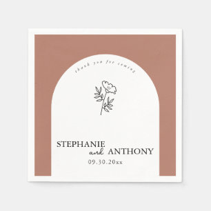 Botanische Wildblume Terracotta Serviette