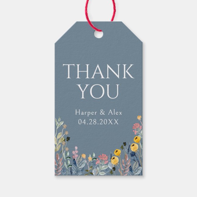 Botanische Wildblume Vielen Dank Geschenkanhänger (Vorderseite)