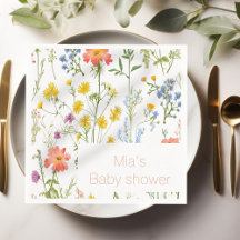 Botanische Wildblumen Babydusche