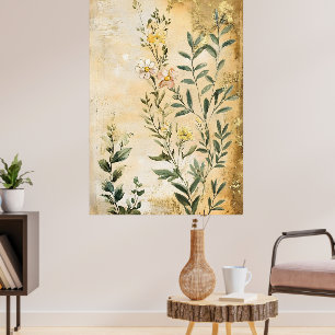 Botanische Wildblumen einschließlich Gänseblümchen Poster