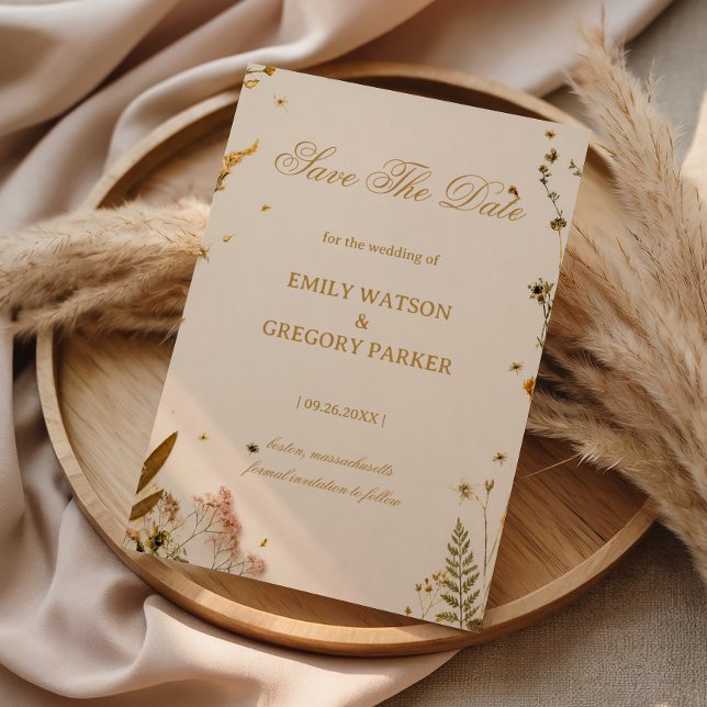 Botanische Wildblumen Eleganz Save The Date (Von Creator hochgeladen)