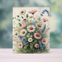 Botanische Wildblumen-Wasserfarbe Acryl – Motivati