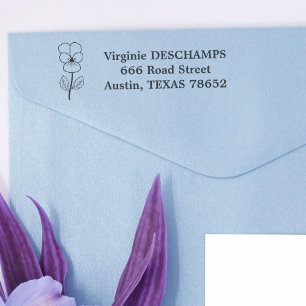 Botanische Wilde Pansy Line Blume Permastempel