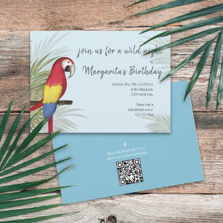 Botanische Wildvögel Bird QR Code Social Media Einladung