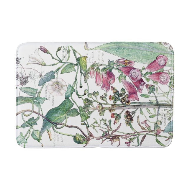 Botanische Winden-Wildblume-Blumen-Bad-Matte Badematte (Vorderseite)