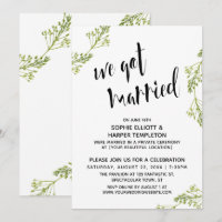 Botanische Wir Got Verheiratete Typografie Post Ho