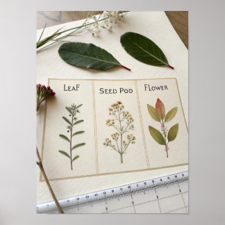 Botanische wissenschaftliche Tafel Poster