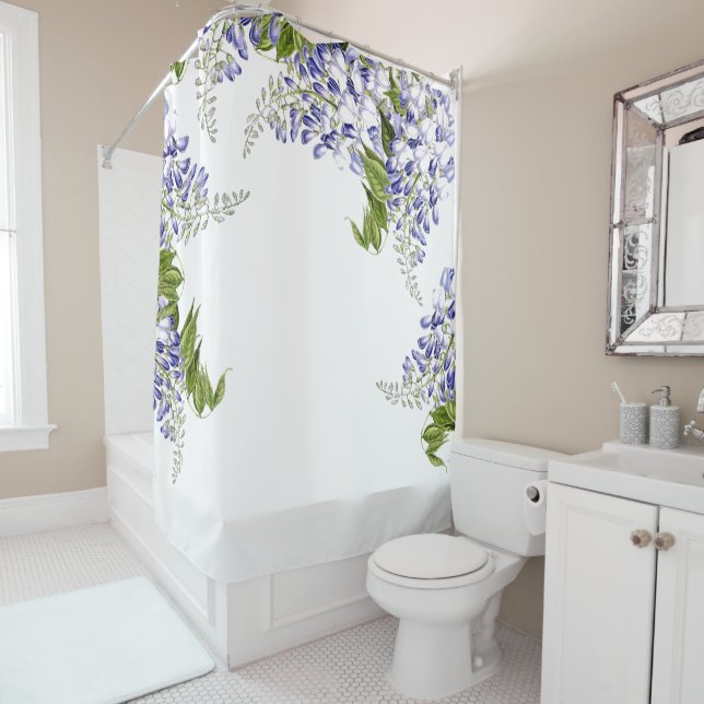 Botanische Wisteria-Blumen-Blumenduschvorhang Duschvorhang (Beispiel)