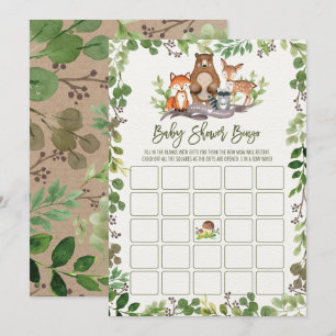 Botanische Woodland Bingo Baby Duschkarte Einladung