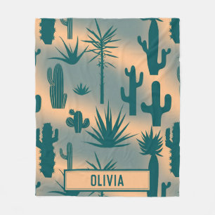 Botanische Wüstenbegrünung Personalisiert Fleecedecke