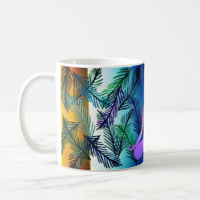 Botanische Yoga Lady Blätter & Lila Tasse (Links)