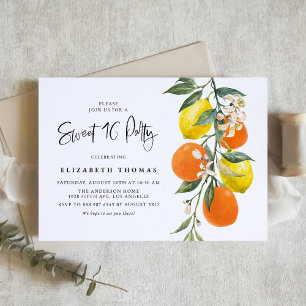 Botanische Zitronen- und Orangen-Girlande Sweet Si Einladung