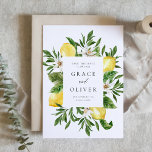 Botanische Zitronenblüten bilden den Sommer Save The Date<br><div class="desc">Machen Sie Ihre Hochzeitsankündigung so frisch und lebendig wie Ihre Liebe-Story mit dieser individuell gestaltbaren Save the Date-Karte, die ein wunderschönes Aquarelldesign aus Zitronen und einem üppigen grünen Rahmen bietet. Ideal für eine Hochzeit im Frühling oder Sommer, bringen die leuchtenden Zitrusfrüchte- und Laubakzente Ihrem rett-the-date eine natürliche, fröhliche Atmosphäre. Personalisieren...</div>