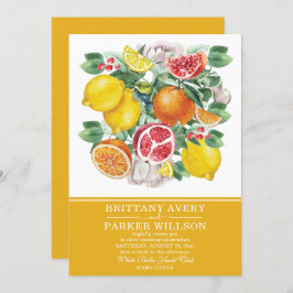 Botanische Zitrusfrüchte-Hochzeit Einladung